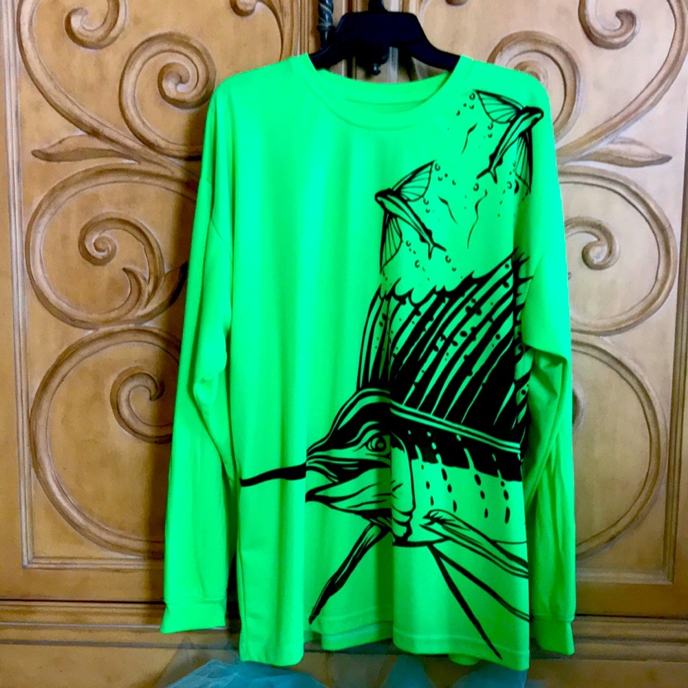 Shore Thing Mens Sport Shirt Lime Green